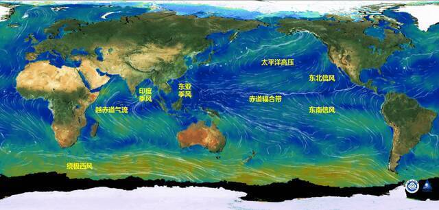 资料图：神似画作的风云三号E星全球洋面风场信息示意图