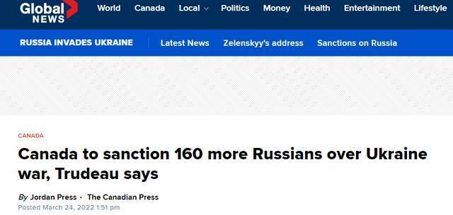 布鲁塞尔之行尾声，特鲁多宣布：加拿大将再对160名俄罗斯人实施制裁