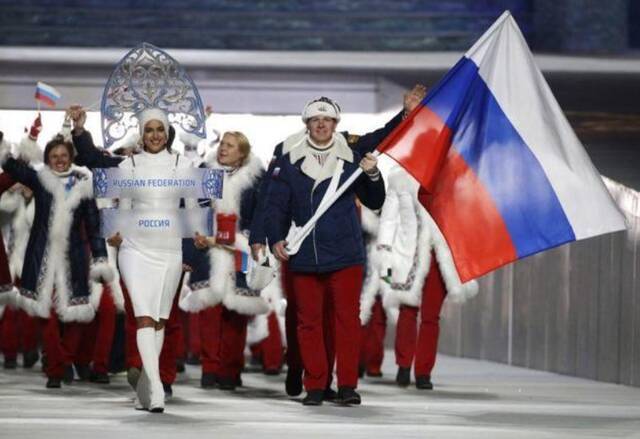 图为索契冬奥会上的俄罗斯冬奥团