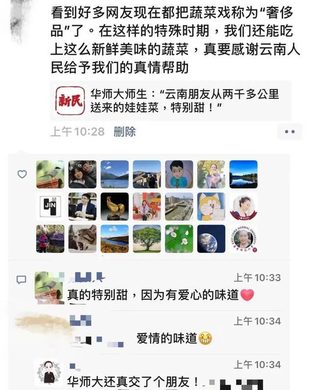 娃娃菜特别甜，因为华东师大交了这个好朋友！