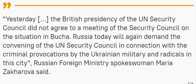 俄媒：遭英方拒绝后，俄将再次要求联合国安理会就布查事件举行会议