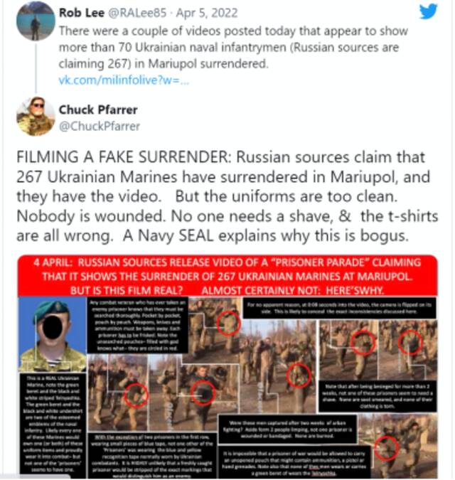 俄媒称“267名乌海军士兵投降”，卡德罗夫发出现场视频，推特上有人不信