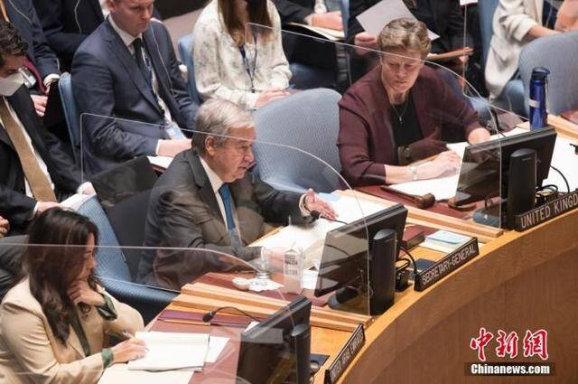 当地时间4月5日，联合国安理会在纽约联合国总部就乌克兰局势举行公开会。中新社记者廖攀摄