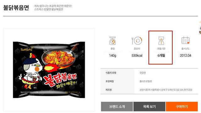 韩国火鸡面被质疑保质期“双标”：在韩6个月，在华1年