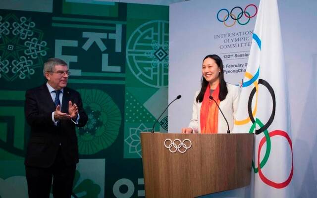 在平昌，张虹幸运地当选国际奥委会运动员委员会委员。张虹供图