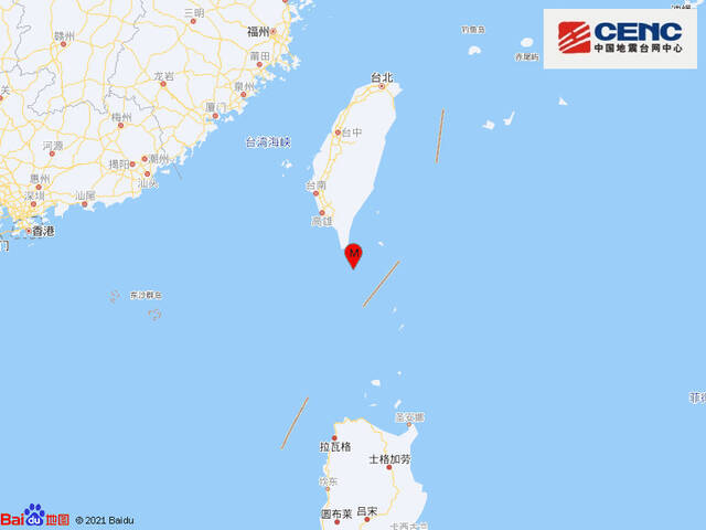 台湾屏东县海域发生5.1级地震 震源深度18千米