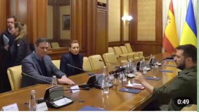 俄媒：泽连斯基称与到访基辅的西班牙和丹麦首相举行会晤