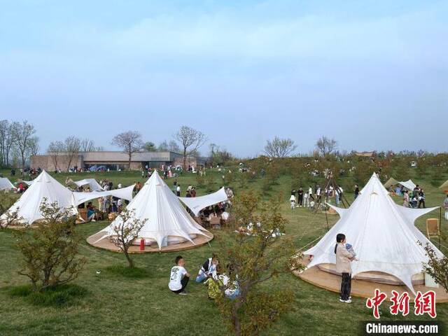 资料图：西安市周边的一处露营地。张一辰摄