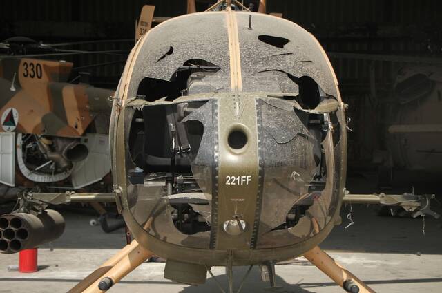 这2021年是9月20日在阿富汗喀布尔机场拍摄的被毁坏的阿富汗空军直升机。新华社发（塞夫拉赫曼·萨菲摄）
