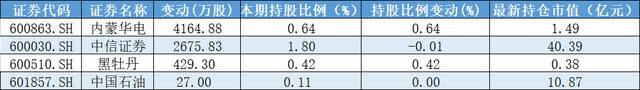 汇金一季度投资路线图揭晓，新进内蒙华电、黑牡丹前十大股东