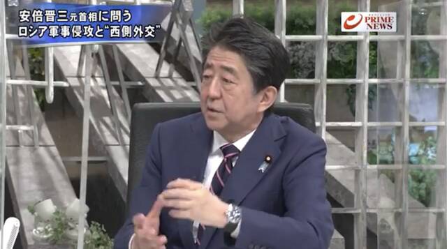 安倍晋三做客富士电视台6日晚间节目