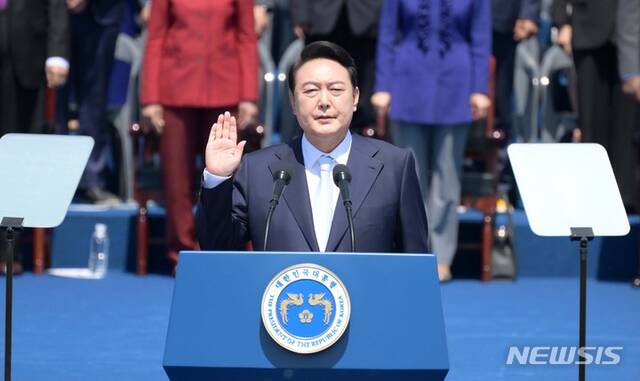 尹锡悦10日宣誓就任总统（图源：韩媒）