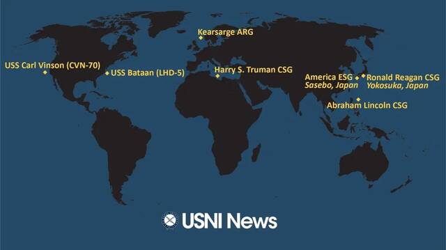 菲律宾海附近的“林肯”号航母图源：USNI