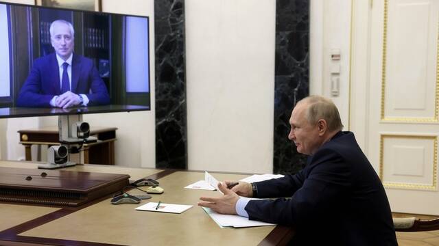 普京与马祖尔通话俄卫星通讯社图