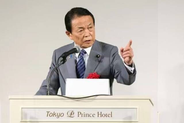 麻生太郎资料图，时事通讯社报道配图