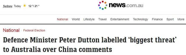澳媒：国防部长彼得•达顿被称为澳大利亚的“最大威胁”
