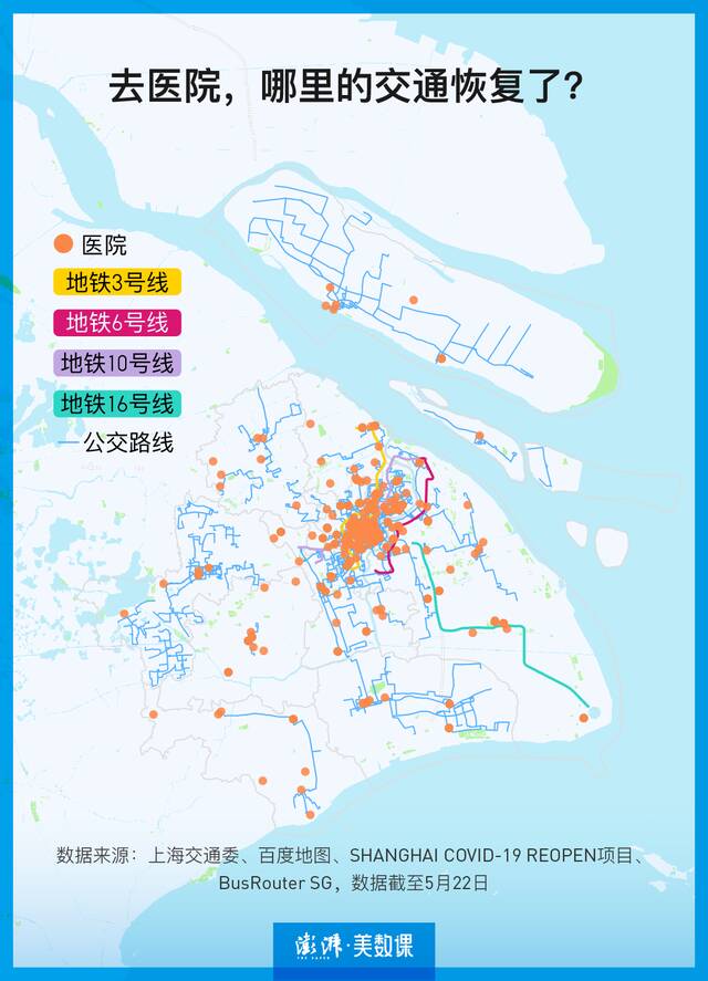 图解｜三张地图，看上海首先恢复的跨区公共交通都在哪？