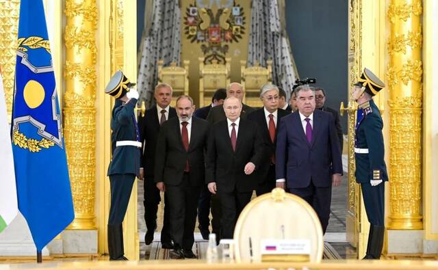 集安组织领导人16日在莫斯科举行峰会图自克里姆林宫网站