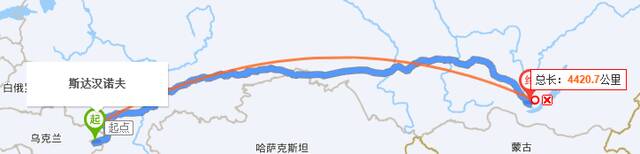 ↑斯塔汉诺夫距离伊尔库茨克4420.7公里