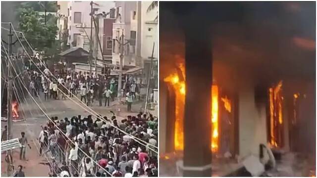印度安得拉邦民众纵火焚烧官员住宅（图：《今日印度》）