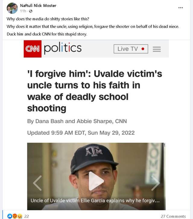 CNN得州小学枪击案最新报道惹美网民怒斥：“媒体能不能别再做这种愚蠢报道？”