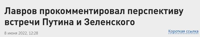 RT：拉夫罗夫对普京与泽连斯基会晤的前景置评
