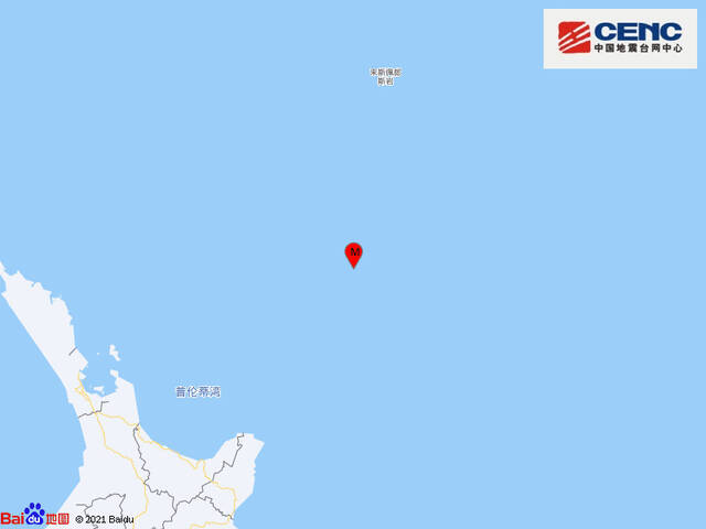 新西兰北岛以东海域发生6.0级地震，震源深度10千米