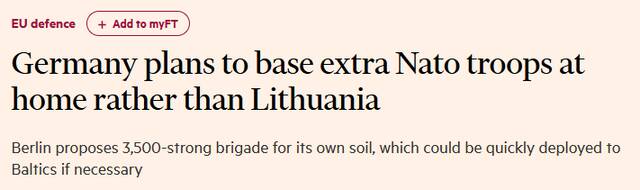 德国说好要部署的北约大军不来了，立陶宛慌了