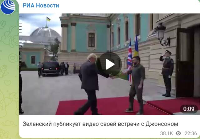 约翰逊再访乌克兰，泽连斯基在社交平台发布与其会见视频