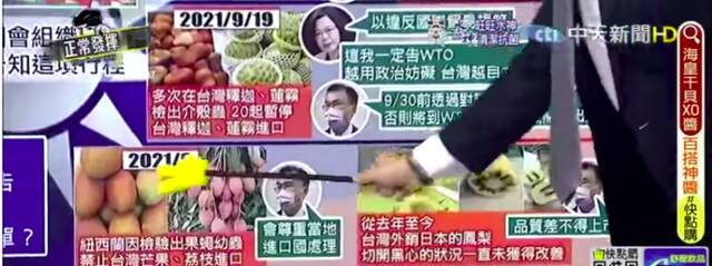 岛内政论节目《正常发挥》节目主持人丹申广质疑民进党当局“双标”。视频截图