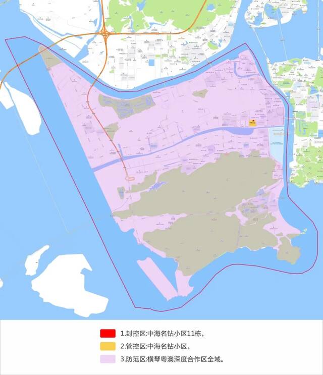 注意，广东珠海这些区域划定为管控区