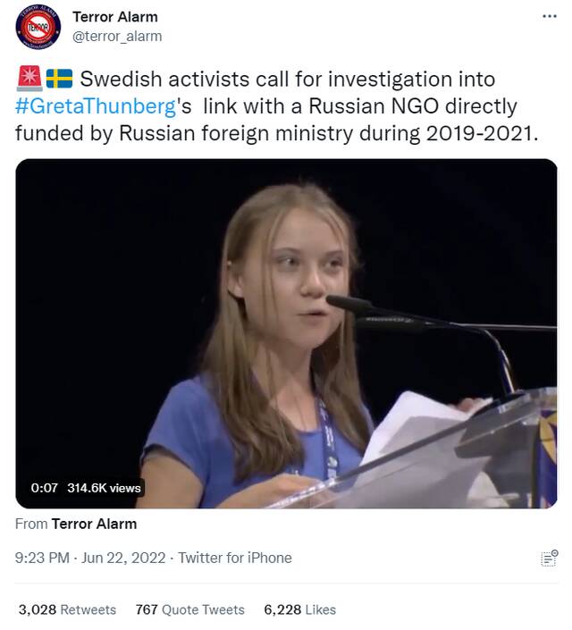瑞典环保少女被质疑“通俄”，扎哈罗娃：西方政权利用完她想抛弃了？