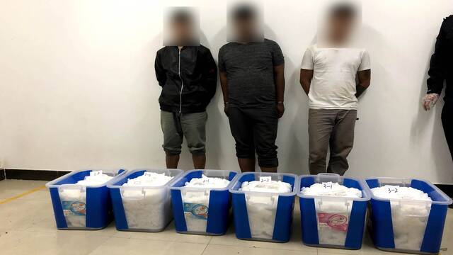 韩斌参与查获的一起运输毒品案，缴获毒品121公斤，抓获犯罪嫌疑人3人。受访者供图