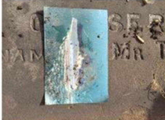 2015年清明节，墓前放了“辽宁舰”照片图自封面新闻