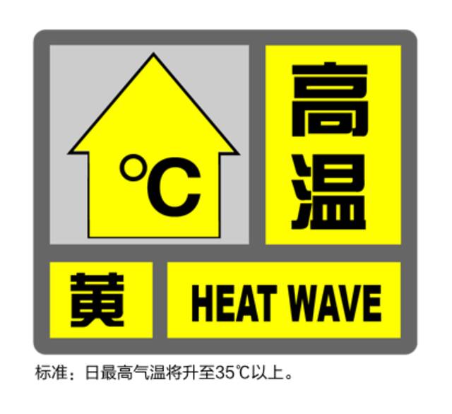 上海发布高温黄色预警，预计中心城区最高气温将超35℃