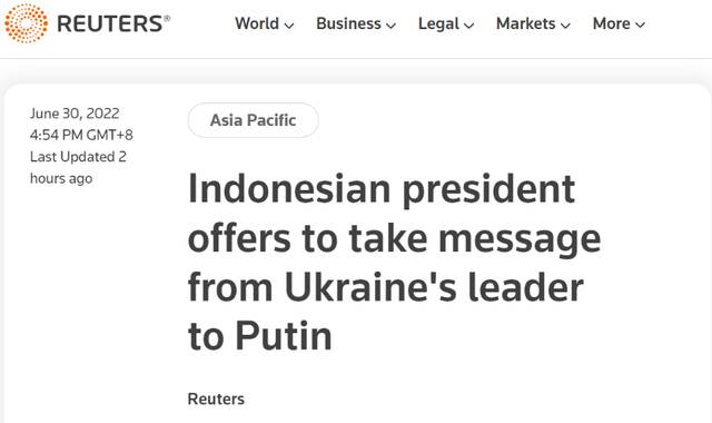 接连访乌俄，印尼总统自曝：愿替泽连斯基给普京捎个信儿