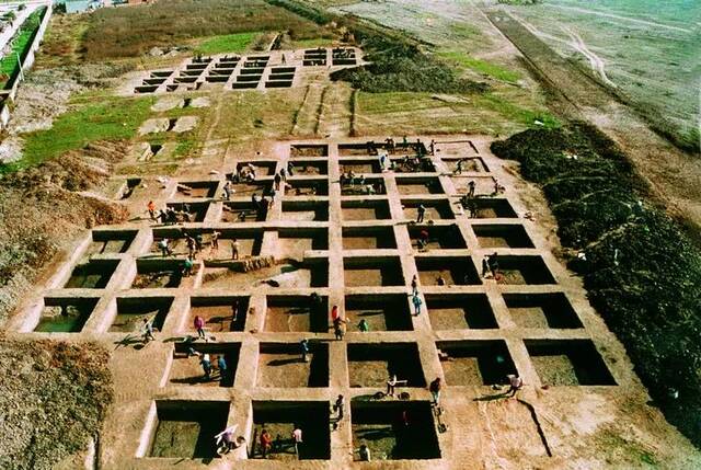 1994年马桥遗址的发掘现场。新华社发