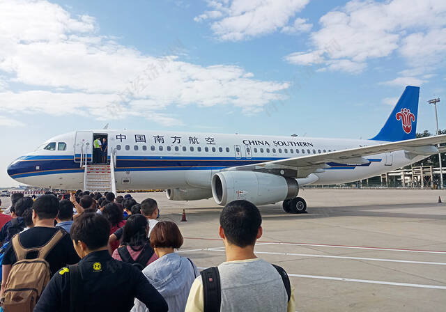 中国南方航空客A320飞机。图片来源：每日经济新闻（资料图）