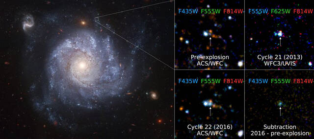 旋涡星系NGC1309发现超新星SN2012Z爆炸后仍然活着的恒星甚至变得更亮