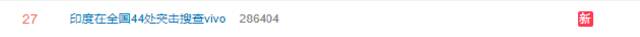 “印度在全国44处突击搜查vivo”上热搜 网友：莫须有
