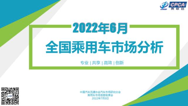 2022年6月份全国乘用车市场分析：零售达到194.3万辆，环比增长43.5%