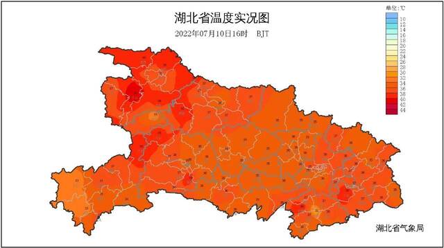 湖北发布高温橙色预警 局部可达39 ℃以上