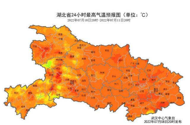 湖北发布高温橙色预警 局部可达39 ℃以上