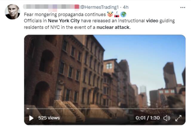 纽约应急管理部门发视频教市民应对“核袭击”，网民：散布恐慌！