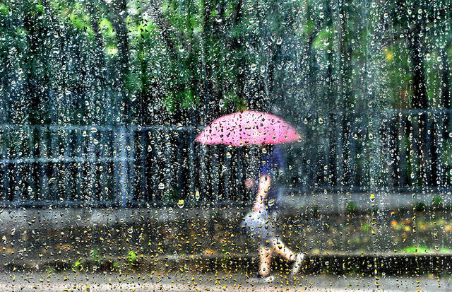 2022年7月16日，上海，当日早晨的一场雷阵雨。视觉中国图