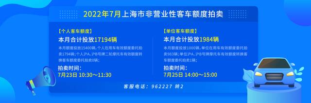 7月份沪牌拍牌下周六举行，警示价90800元