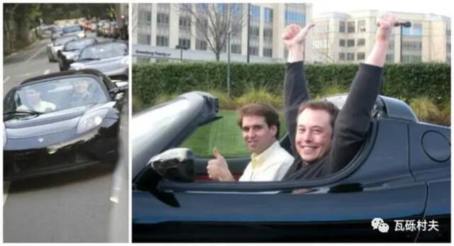马斯克和JB，在特斯拉早期的日子，开着一辆Roadster&ampquotP1&ampquot。图片源：cleantechnica.com