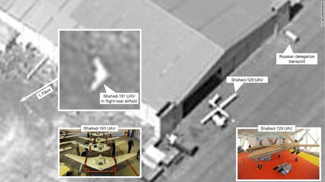 ↑美方披露卫星图像，称俄罗斯代表团近日“至少两次”访问伊朗某处机场