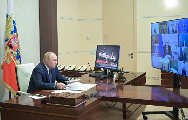 俄罗斯总统普京以视频方式出席俄战略发展和国家项目委员会会议图源：俄罗斯总统新闻和信息办公室