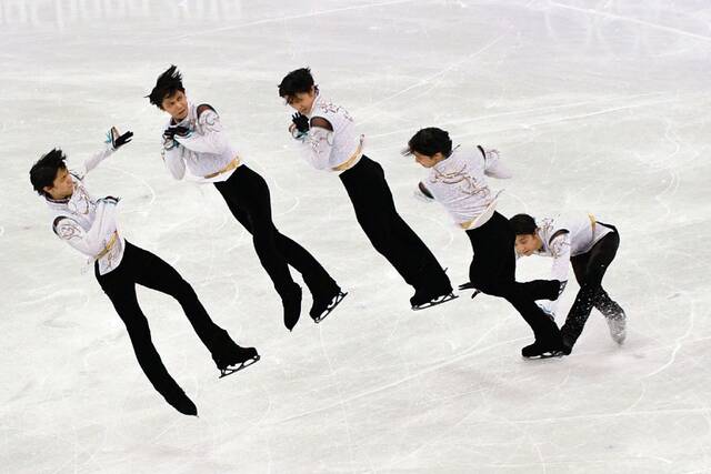 2018年2月17日，韩国平昌冬奥会男子花滑比赛，羽生结弦出战。